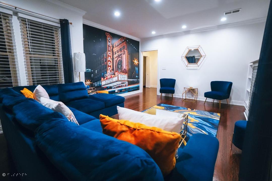 The Blue Golden Luxury Modern 3- Bedroom Apartment In 시카고 외부 사진