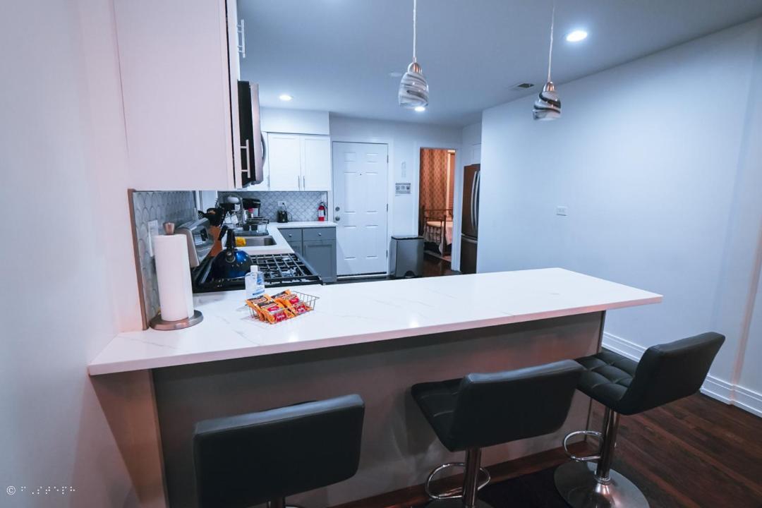The Blue Golden Luxury Modern 3- Bedroom Apartment In 시카고 외부 사진