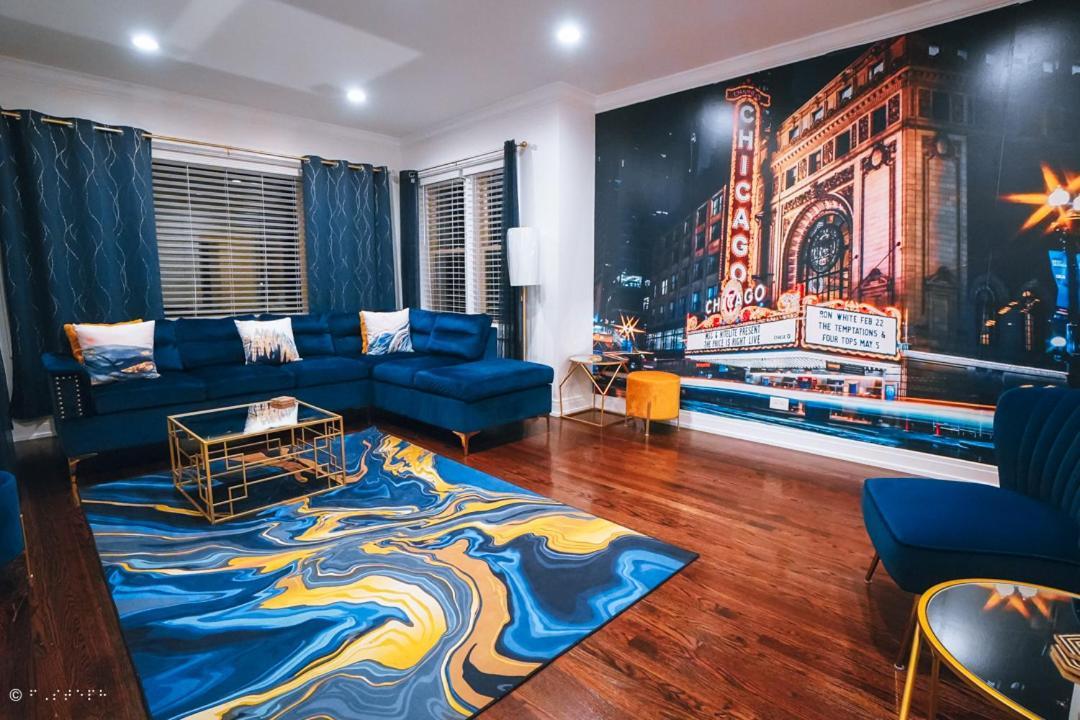 The Blue Golden Luxury Modern 3- Bedroom Apartment In 시카고 외부 사진